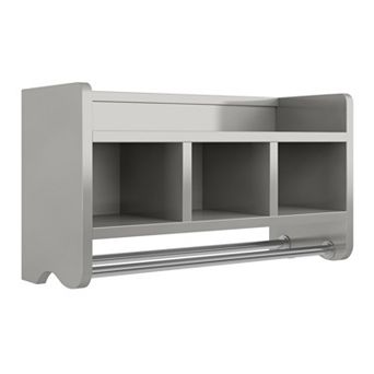 Bolton Bathroom Storage Cubby & Towel Bar Wall Shelf