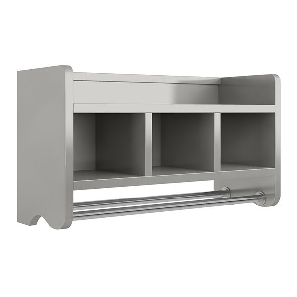 Bolton Bathroom Storage Cubby & Towel Bar Wall Shelf