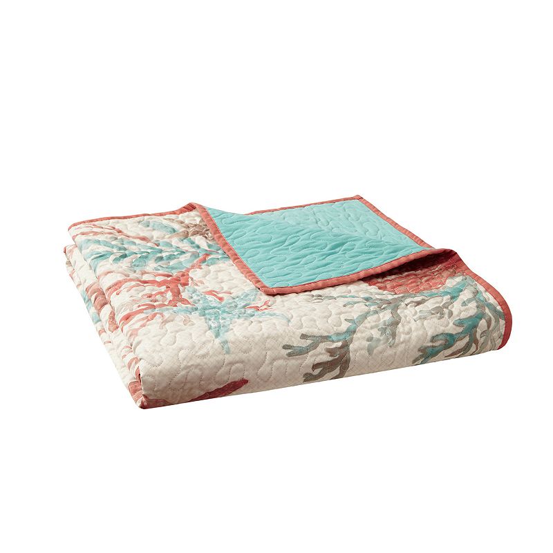 Madison Park Pebble Beach Oversized Quilted Throw Blanket, Pink