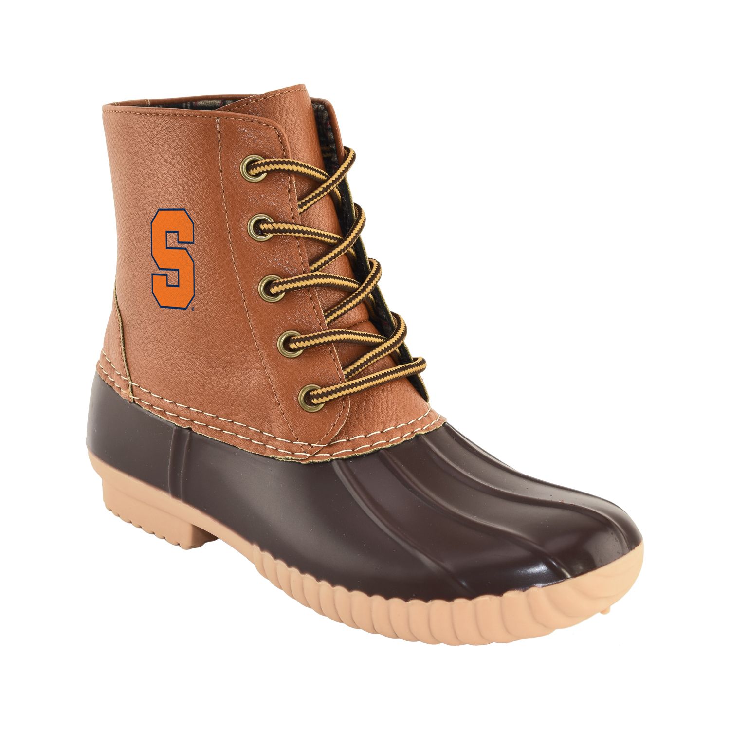 orange duck boots