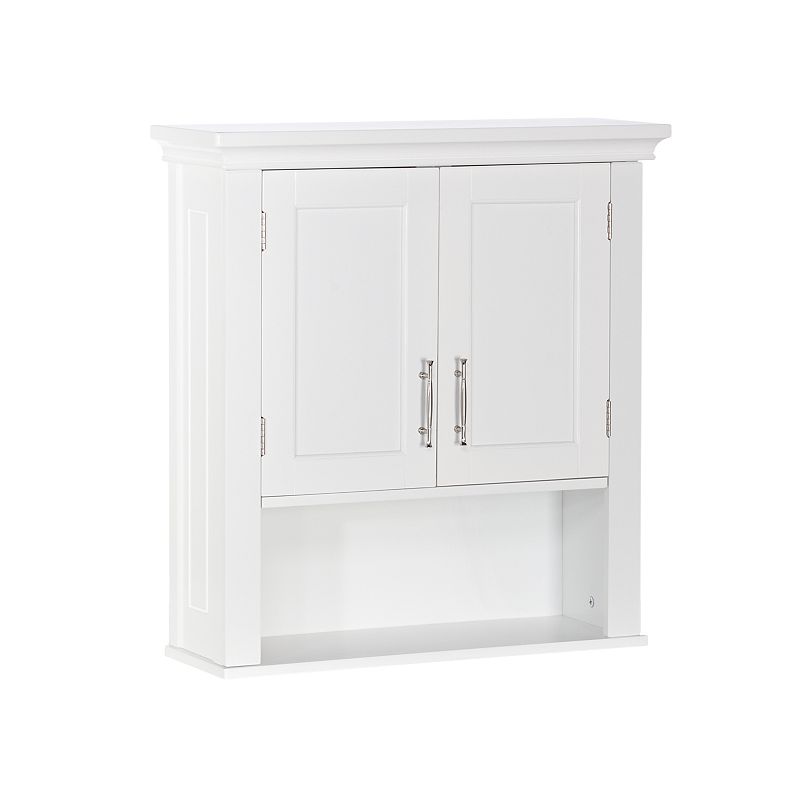 RiverRidge Home Somerset Collection 2-Door Bathroom Storage Wall Cabinet with 1 Open Shelf and 2 Interior Shelves  White