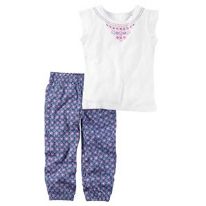 Baby Girl Carter's Necklace Graphic Tee & Floral Pants Set
