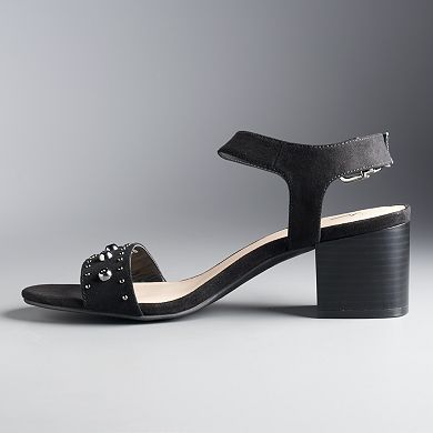 Simply Vera Vera Wang Women's Studded Block Heel Sandals