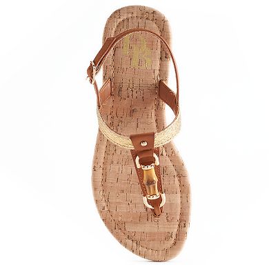 Dana Buchman Cork & Faux-Bamboo Thong Sandals