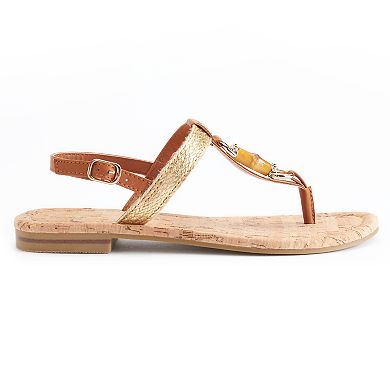 Dana Buchman Cork & Faux-Bamboo Thong Sandals