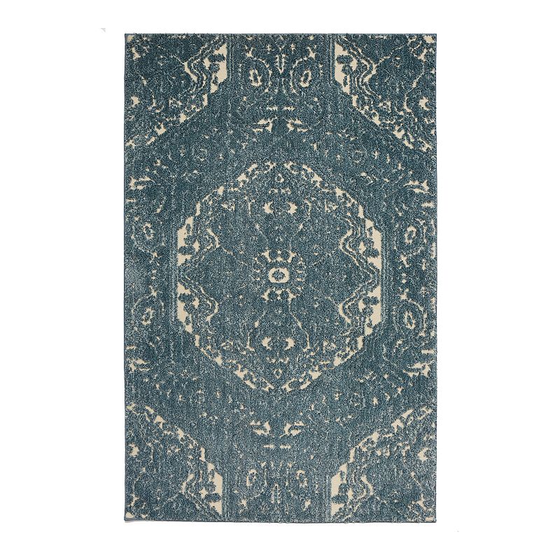 Mohawk Home Francesca EverStrand Medallion Rug, Blue, 5X8 Ft