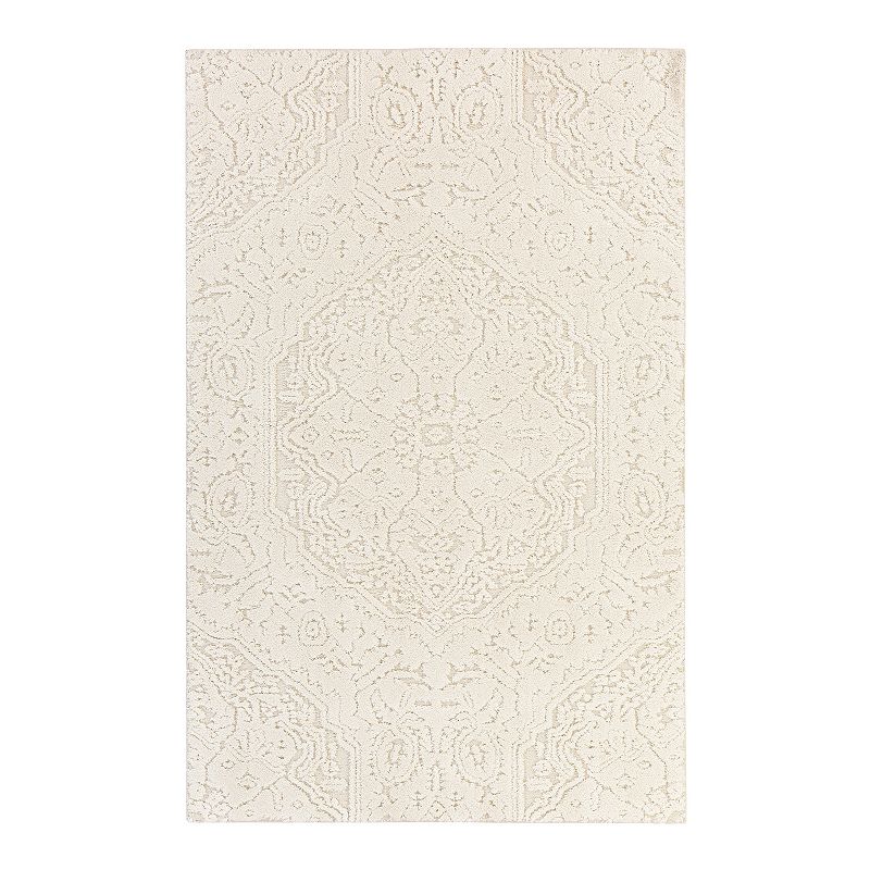 Mohawk Home Francesca EverStrand Medallion Rug, Beig/Green, 8Ft Rnd