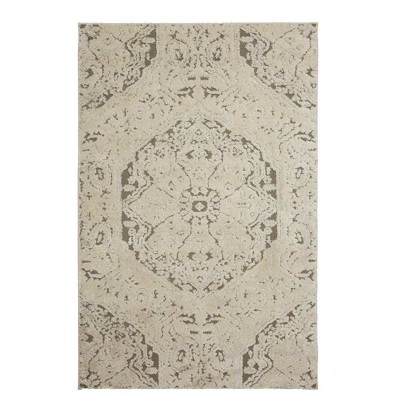 Mohawk Home Francesca EverStrand Medallion Rug, Grey, 5X8 Ft