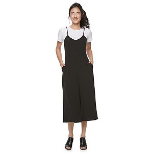 Juniors' Jolie Vie Crop Tee & Jumpsuit