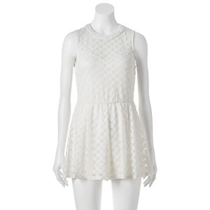 Juniors' Lily Rose Lace Illusion Romper