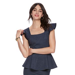 Women's ELLE™ Flutter Peplum Top