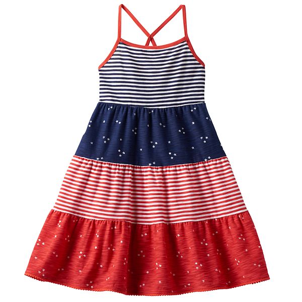 Girls 4-10 Jumping Beans® Stars u0026 Stripes Tiered Dress