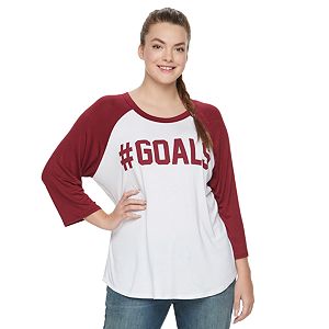 Juniors' Plus Size Starlet Baseball Graphic Tee
