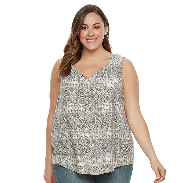 Plus Size Sonoma Goods For Life® Front Tie Tank