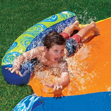 Boys Girls Banzai BANZAI Cyclone Splash Park 3-in-1 Sprinkler, Pool and Curved Slide - Outdoor Backyard Summer Water Play for Kids (16 feet).