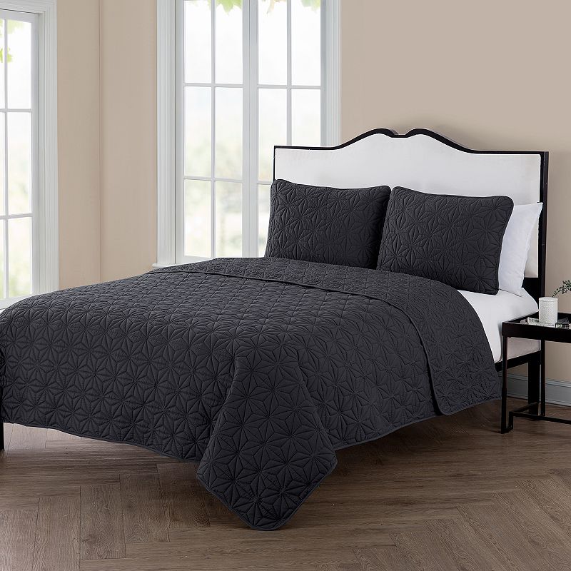 VCNY Home Kaleidoscope Quilt Set, Grey, King