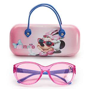 Disney's Minnie Mouse Girls 4-6x Oval Sunglasses & Case Set