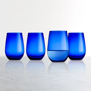 Food Network™ Cobalt Blue 4-pc. Stemless Wine Glass Set