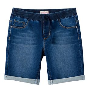 Girls 7-16 & Plus Size SO® Ribbed Waist Bermuda Jean Shorts