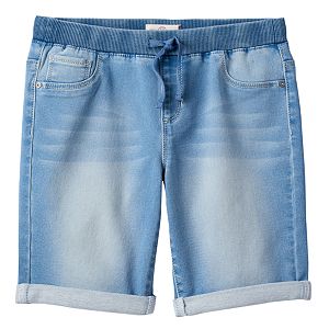 Girls 7-16 & Plus Size SO® Ribbed Waist Bermuda Jean Shorts
