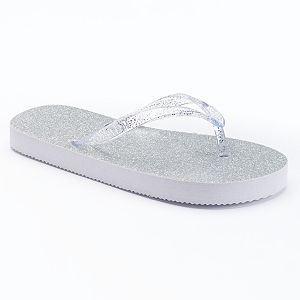 Girls 4-16 SO® Sparkle Glitter Flip Flops