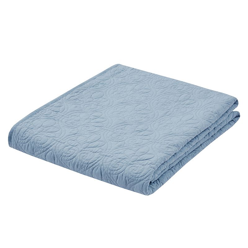 Madison Park Mansfield Oversized Quilted Throw Blanket, Blue