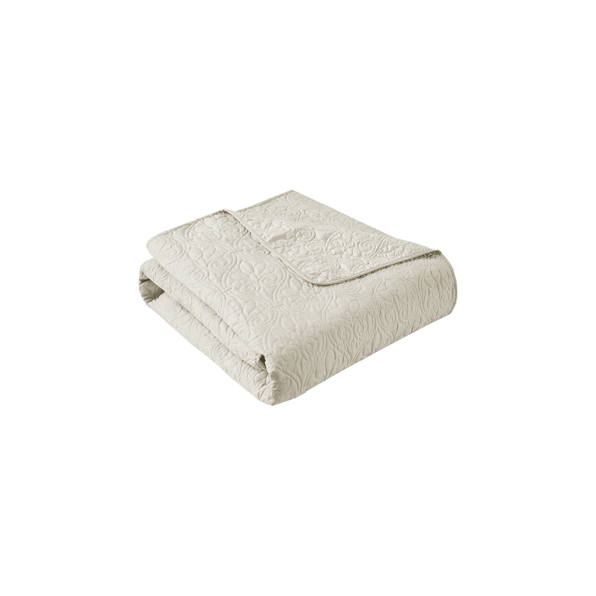 Madison Park Mansfield Oversized Quilted Throw Blanket, Ivory