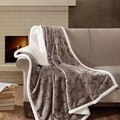 Madison Park Elma Oversized Textured Plush Throw