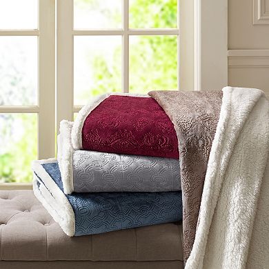 Madison Park Elma Oversized Textured Plush Throw