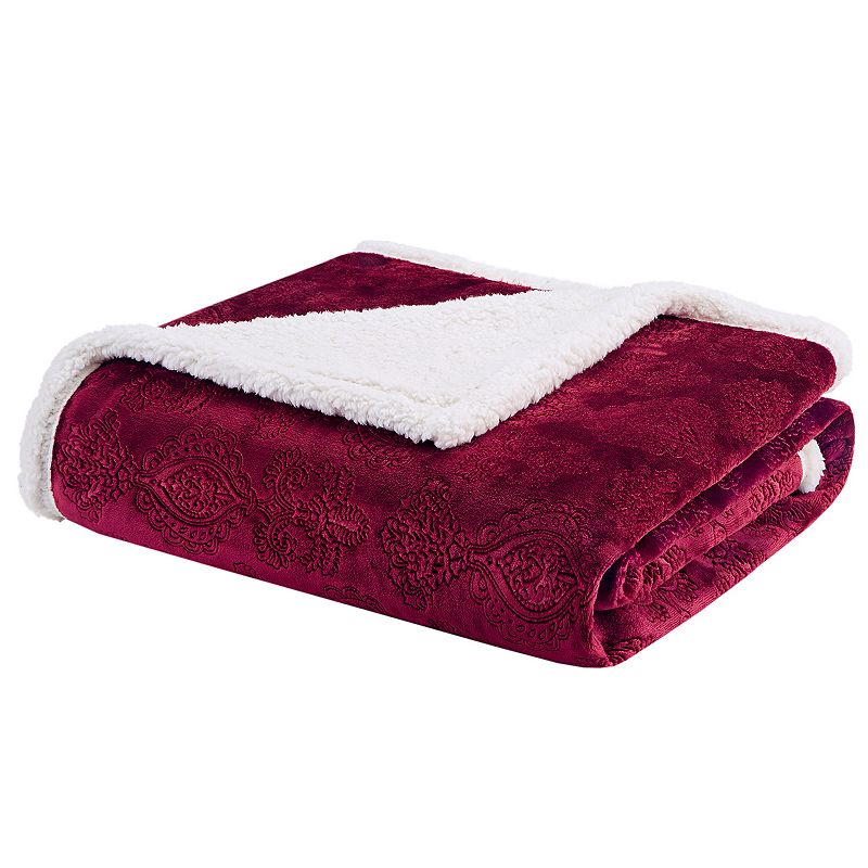 Madison Park Elma Oversized Textured Plush Throw Blanket