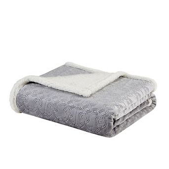 Madison Park Elma Oversized Textured Plush Throw Blanket
