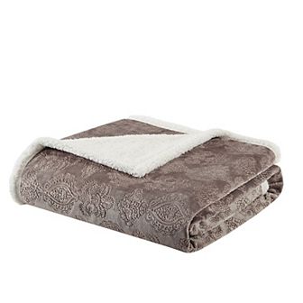 Madison Park Elma Oversized Textured Plush Throw Blanket