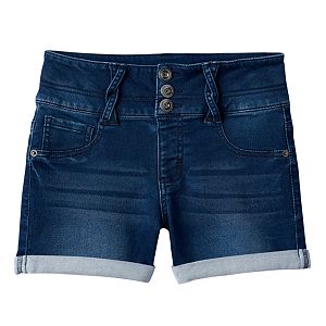Girls 7-16 & Plus Size SO® Braided Belt Loop High-Waist Jean Shorts