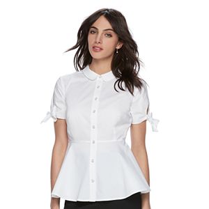 Women's ELLE™ Poplin Peplum Blouse