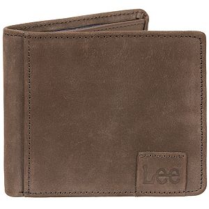 Men's Lee RFID-Blocking Nubuck Leather Bifold Wallet