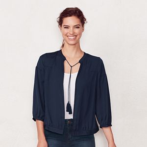 Women's LC Lauren Conrad Embroidered Bomber Jacket