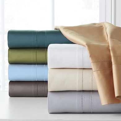 Pointehaven 620 Thread Count Cotton Sateen Sheet Set with Pillowcases
