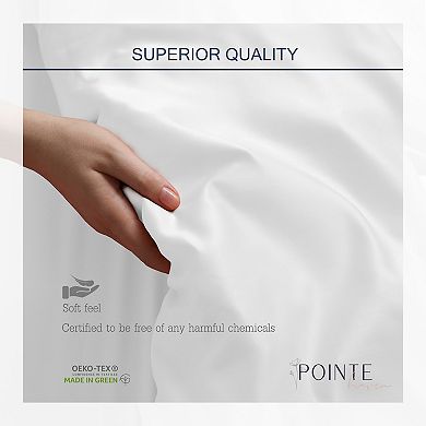Pointehaven 620 Thread Count Cotton Sateen Sheet Set with Pillowcases