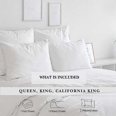 Pointehaven 620 Thread Count Cotton Sateen Sheet Set with Pillowcases