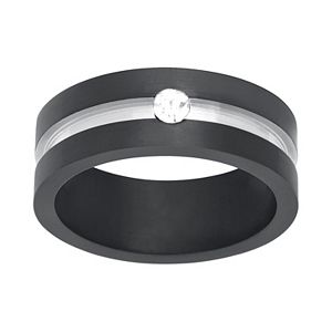 1913 Men's Two Tone Stainless Steel Cubic Zirconia Ring