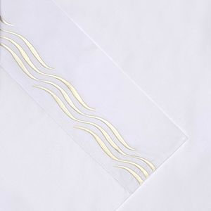 Pointehaven 4-piece 300 Thread Count Wave Embroidered Sheet Set