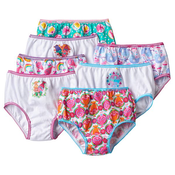 Trolls Dream Works Cotton Undies 7 Panties Underwear Toddler Girls 4T  Multicolor
