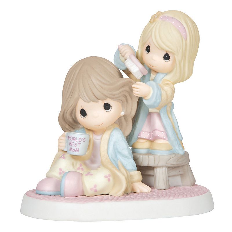 Precious Moments Girl Brushing Moms Hair Figurine, Multicolor