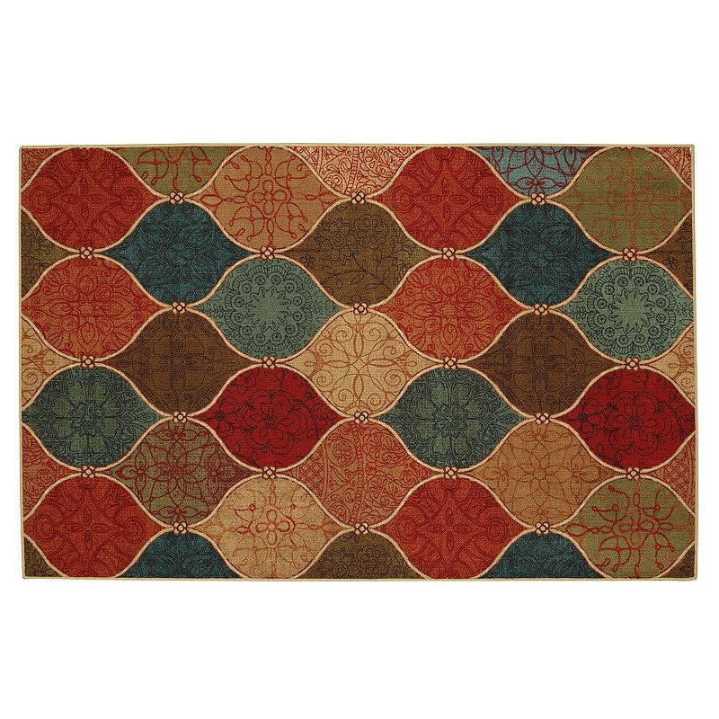 Mohawk Home Riza Tile Fret Ogee Rug, Multicolor, 5X7 Ft