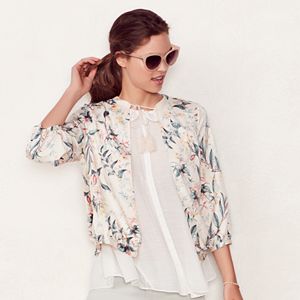 Women's LC Lauren Conrad Floral Lightweight Bomber Jacket