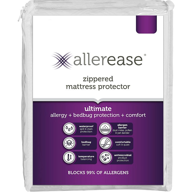 Allerease Ultimate Mattress Protector, White, Full
