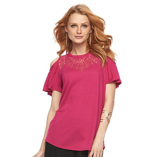 Women's Apt. 9® Cold-Shoulder Burnout Tee