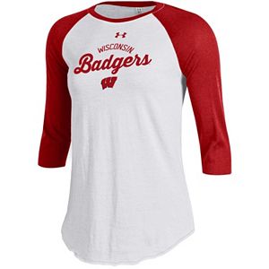 Women's Under Armour Wisconsin Badgers Baseball Tee