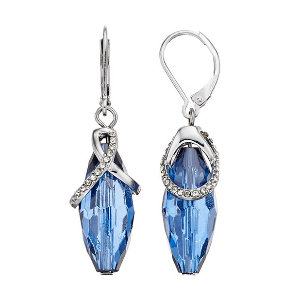 Simply Vera Vera Wang Blue Hanging Bead Crisscross Drop Earrings