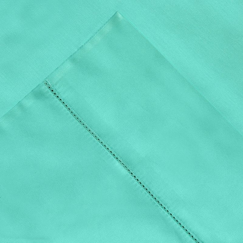 Pointehaven 410 Thread Count Cotton Sheet Set, Turquoise/Blue, King Set